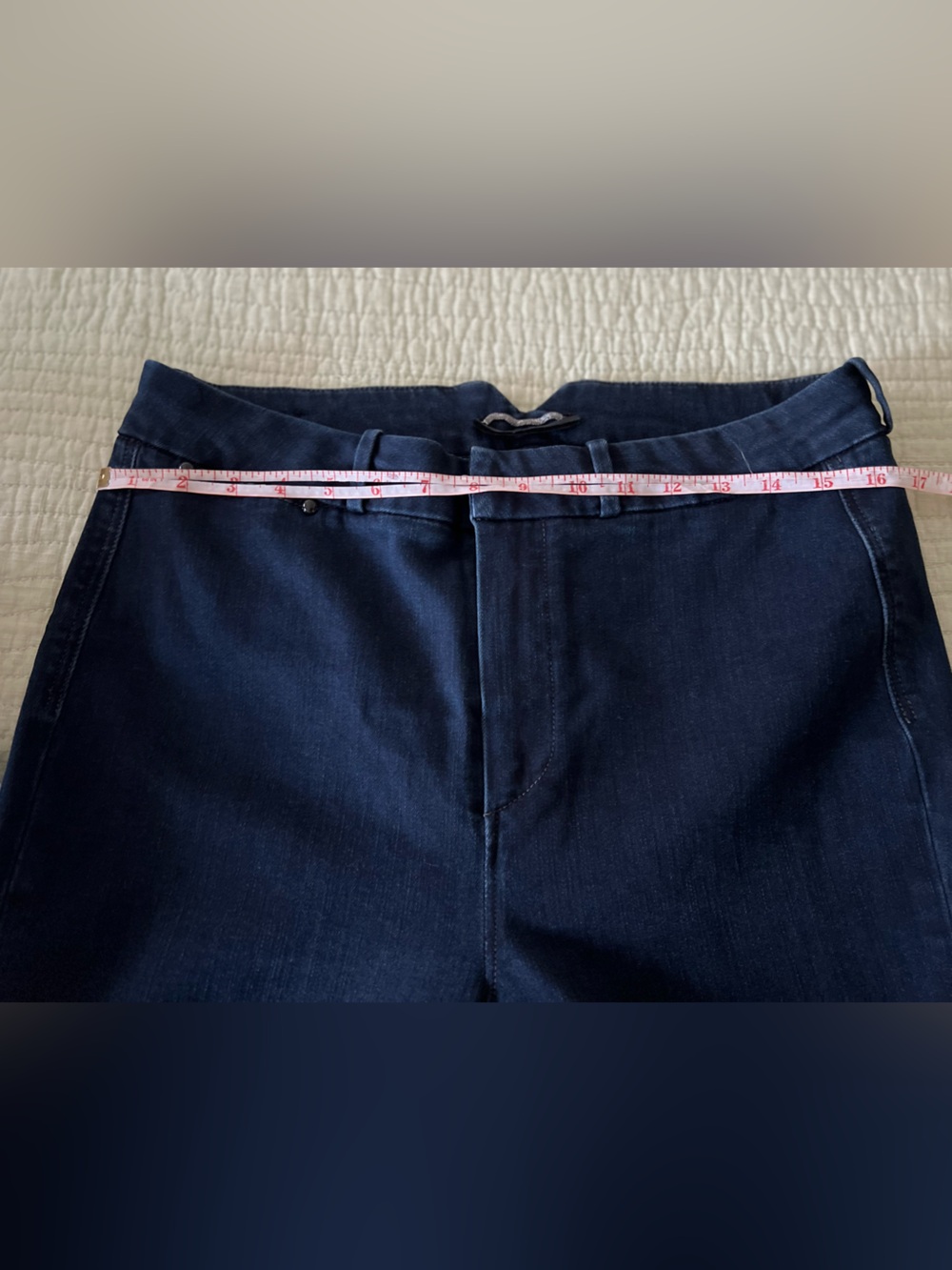 PAIGE Dark Navy Stretch Trousers - Picture 12 of 13